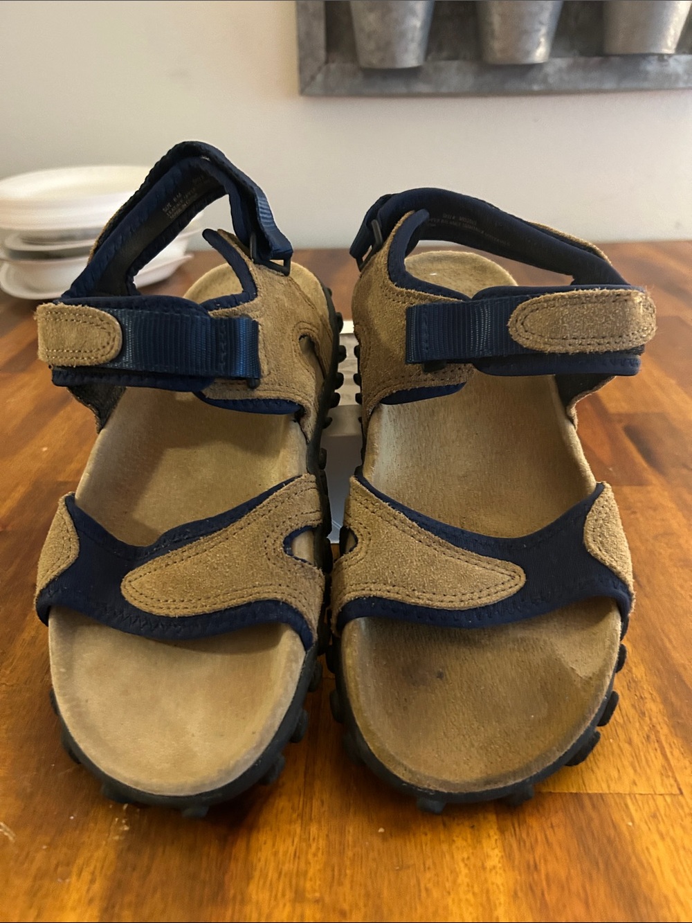Sonoma Woman Mojave 8 Tan/Navy Adjustable Hook-and-Loop Sandals